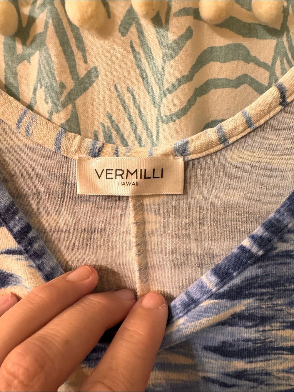 Vermilli Hawaii Orange and Blue Electric Patterned Swing Tank Dress - Picture 3 of 6